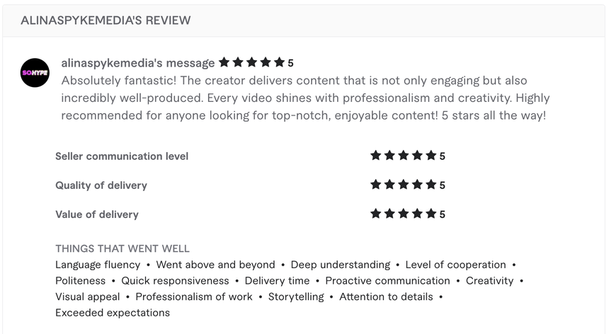 Client testimonial