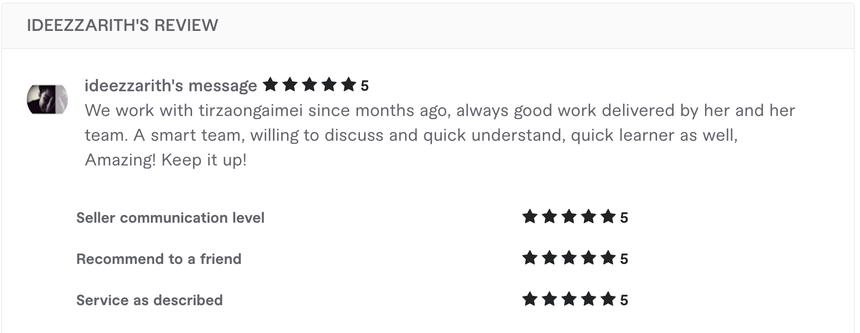 Client testimonial